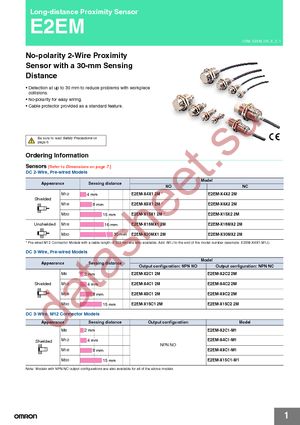 E2EM-X8X1-2M datasheet  